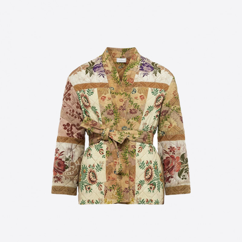 Kimono Pierre-Louis Mascia motifs bruns beiges