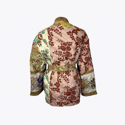 Kimono Pierre-Louis Mascia motifs bruns beiges