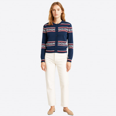 Hermès blue cardigan with anchor chain pattern