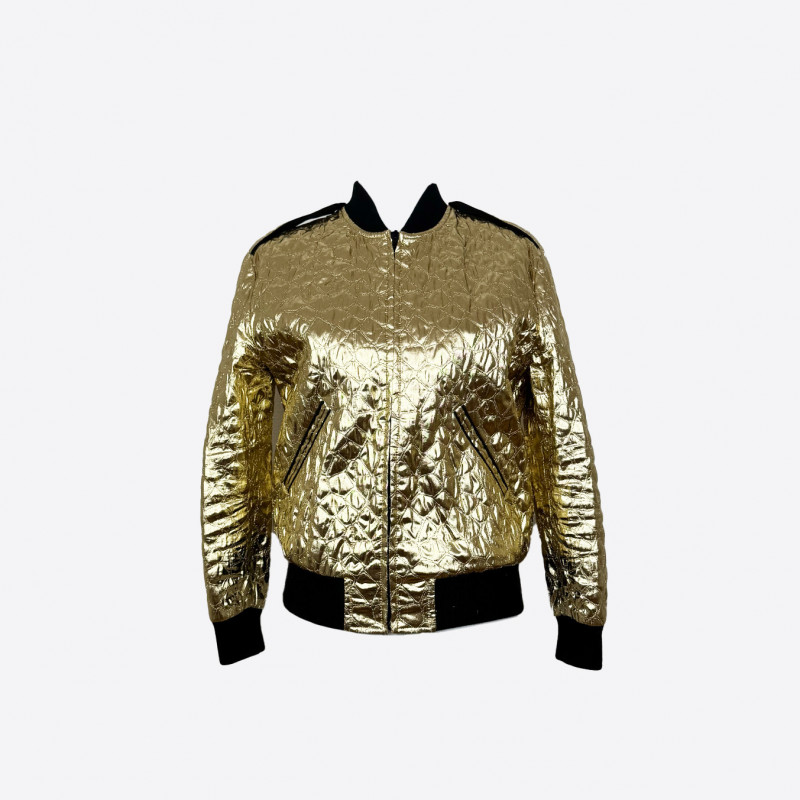 Gold Celine bomber jacket