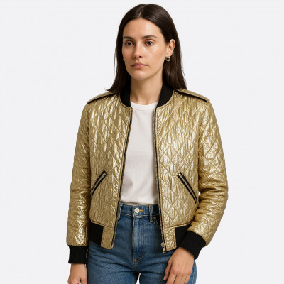 Gold Celine bomber jacket
