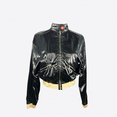 Bomber Chanel style année 80, métallisé noir