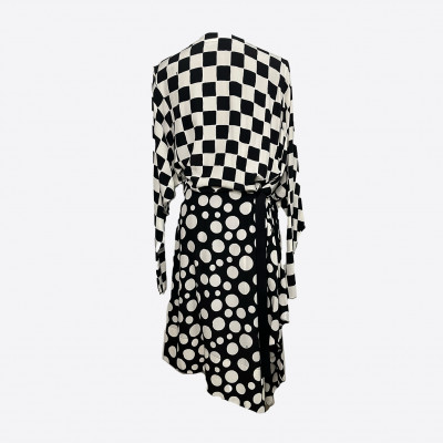 Black and white Louis Vuitton midi dress