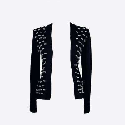 Cardigan Edward Achour bleu marine perlé