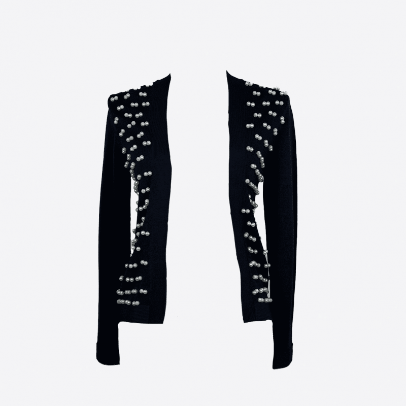 Cardigan Edward Achour bleu marine perlé