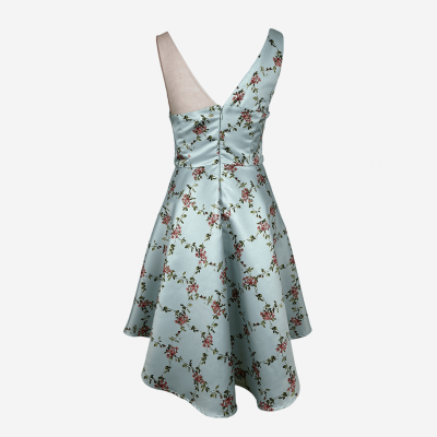 Elisabetta Franchi short floral dress with flat bow detail.