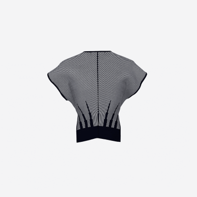 Elisabetta Franchi cropped top with two-tone graphic pattern.