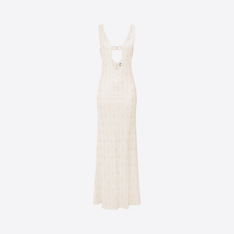 Robe longue Elisabetta Franchi écru décolettée