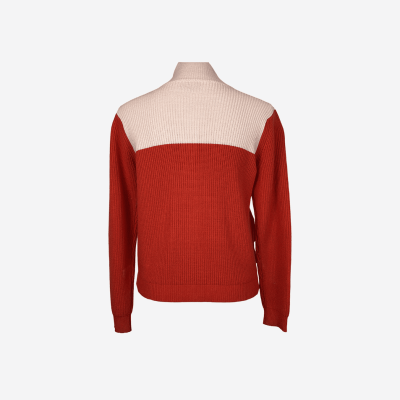 Elisabetta Franchi zip-up color block cardigan.