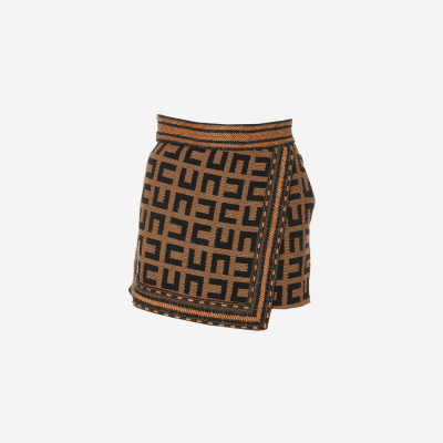 Elisabetta Franchi brown wrap skort.