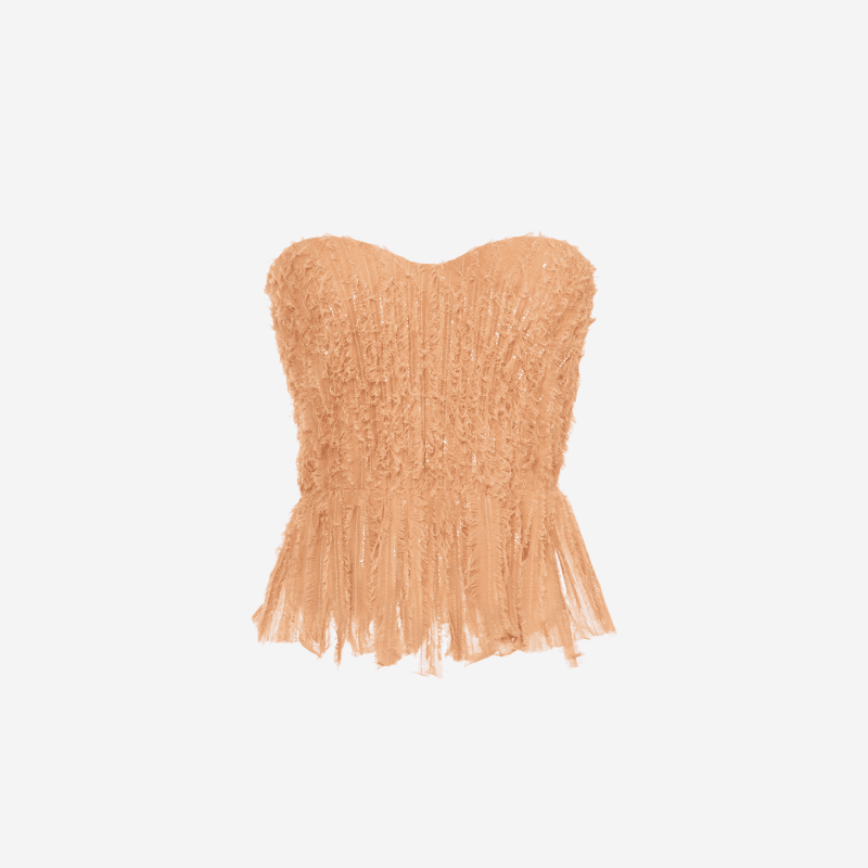 Top Elisabetta Franchi bustier saumon