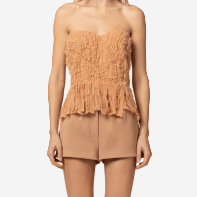 Top Elisabetta Franchi bustier saumon