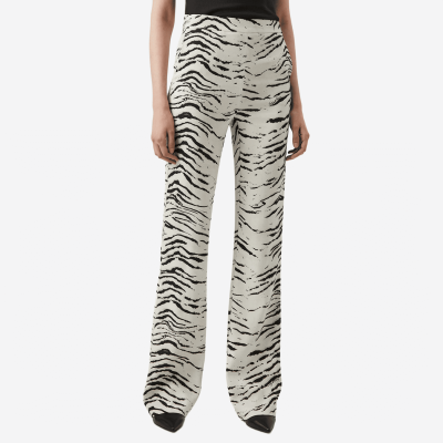 Elisabetta Franchi zebra print trousers.