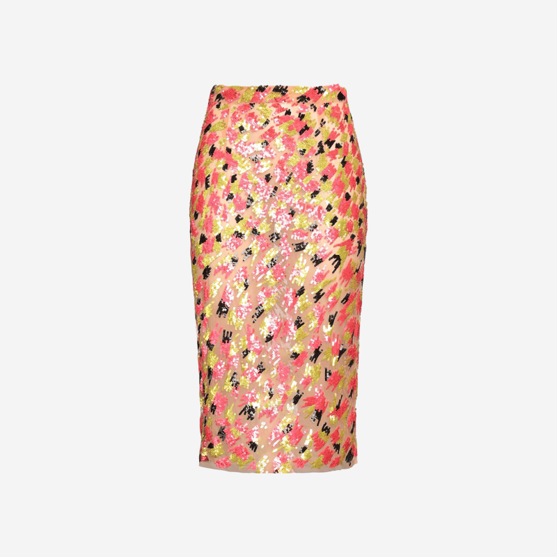 Elisabetta Franchi midi skirt with colorful sequins.
