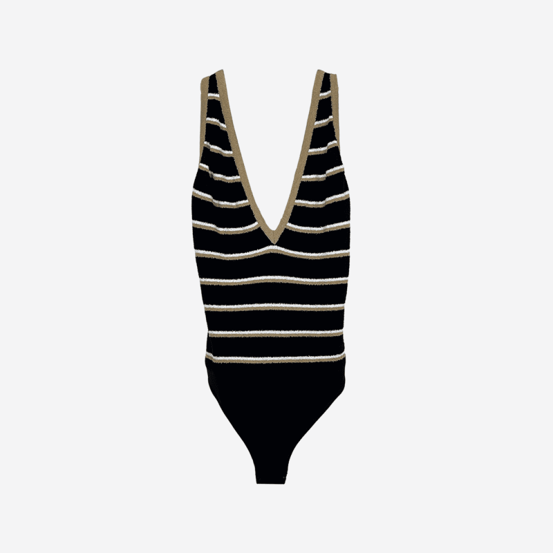 Body Elisabetta Franchi rayé noir