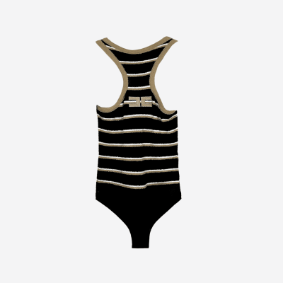 Body Elisabetta Franchi rayé noir