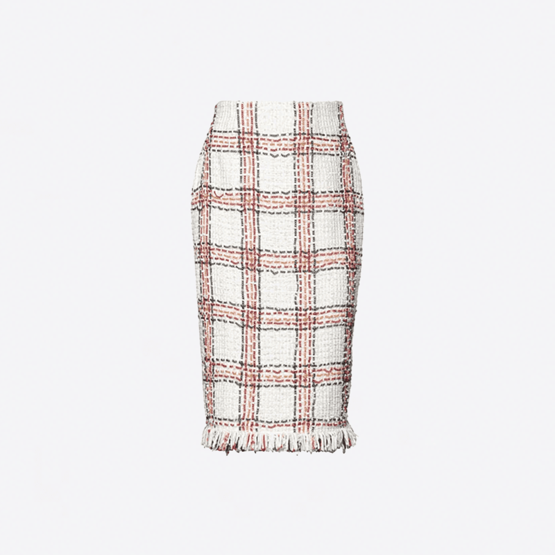Jupe midi Elisabetta Franchi tweed et chaînettes