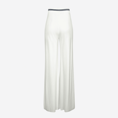 Pantalon Elisabetta Franchi écru fluide et taille haute