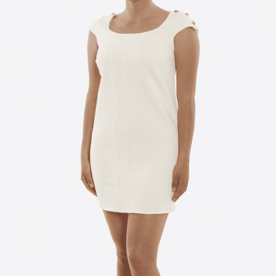 Robe courte Elisabetta Franchi blanche dentelle