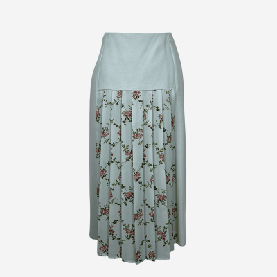Jupe midi Elisabetta Franchi imprimé fleur et noeud sequins