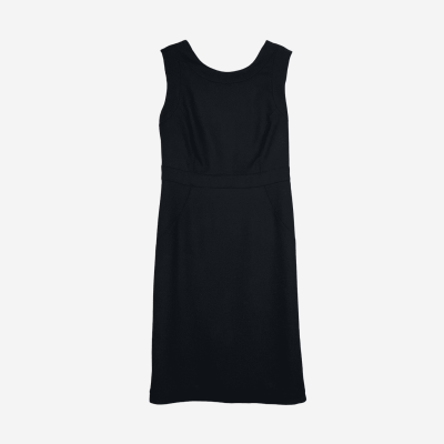 Valentino black midi dress with flat bow.