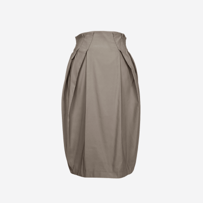 Valentino beige midi skirt with darts and pleats.