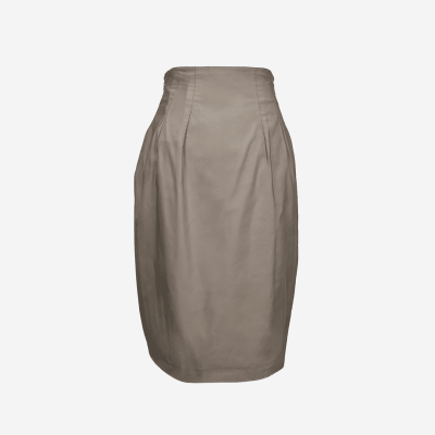 Valentino beige midi skirt with darts and pleats.