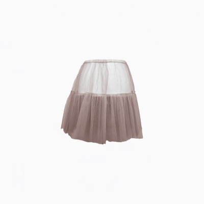 Valentino short skirt in sheer powder pink tulle.