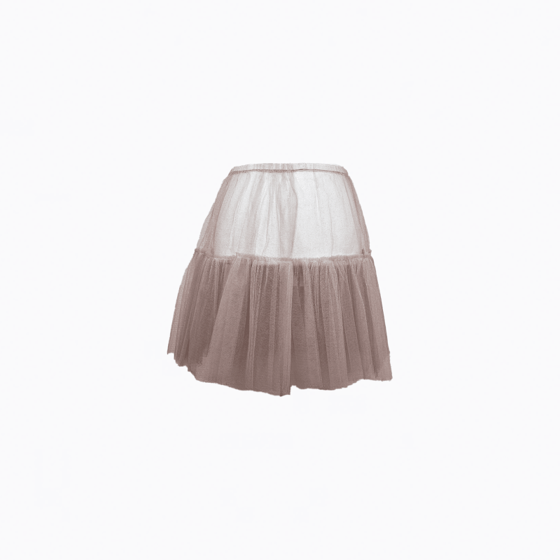 Jupe courte Valentino tulle rose poudré transparent