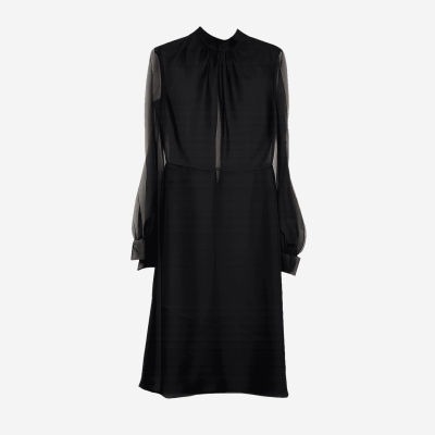Valentino black sheer midi dress