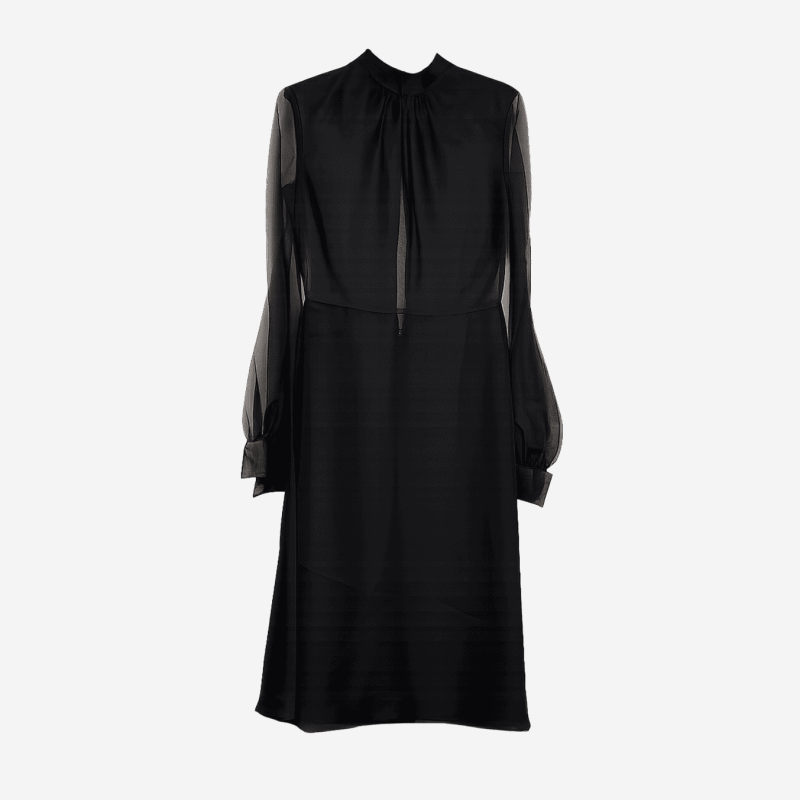 Robe midi Valentino noire transparente