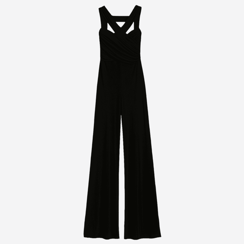 Combinaison pantalon Valentino noire liens croisés