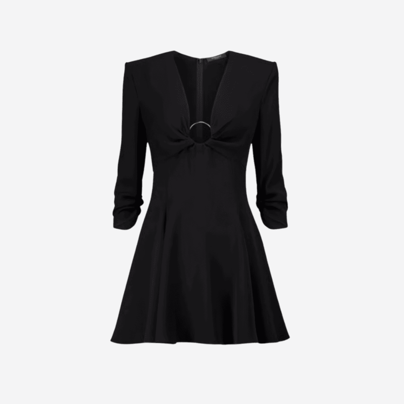 Robe courte Versace noire anneau doré
