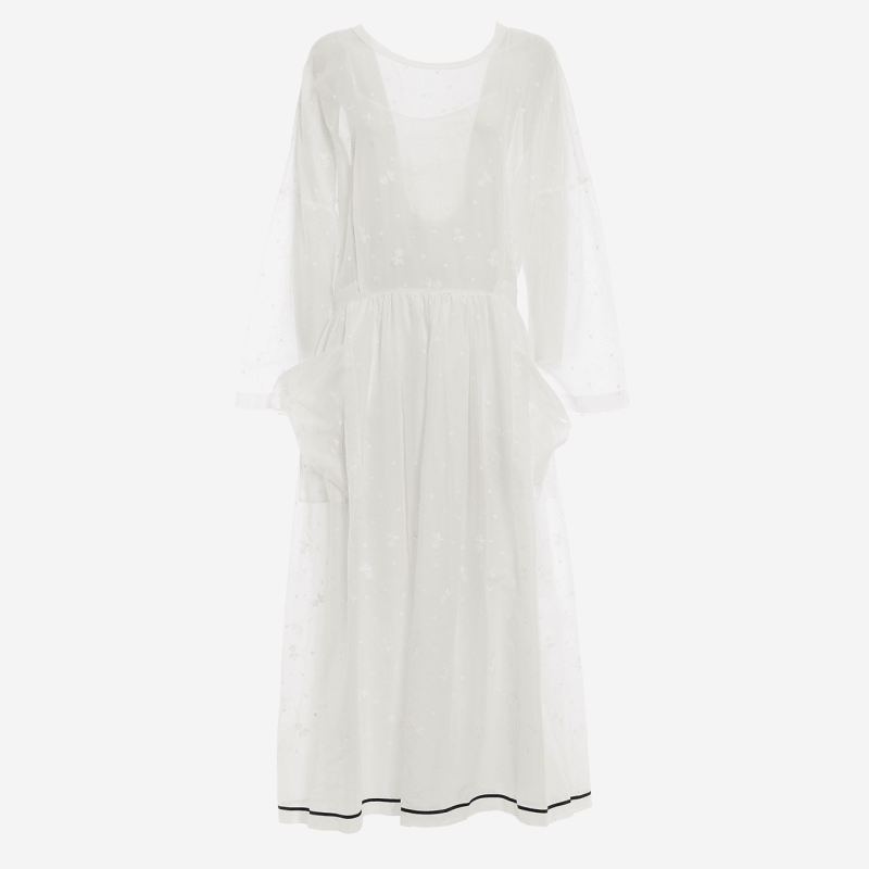 Robe longue Philosophy Di Lorenzo Serafini blanche brodée