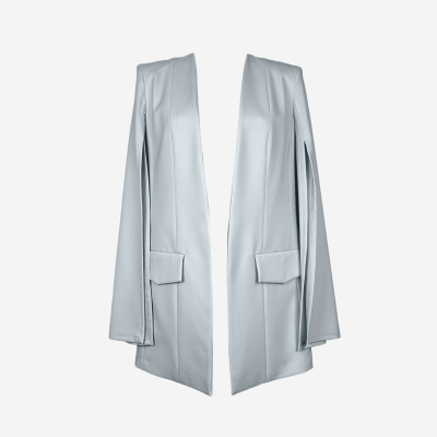 Elisabetta Franchi sky-blue cape blazer