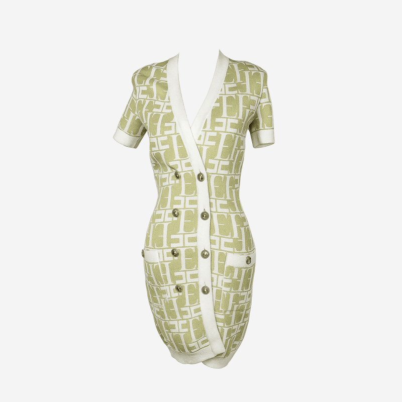 Robe courte Elisabetta Franchi jaune-vert vif
