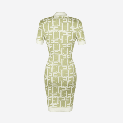 Robe courte Elisabetta Franchi jaune-vert vif