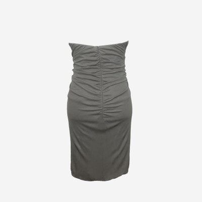 Robe courte Jay Ahr bustier taupe motif perlé à sequins
