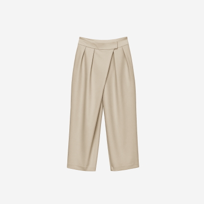 Edward Achour beige draped trousers.