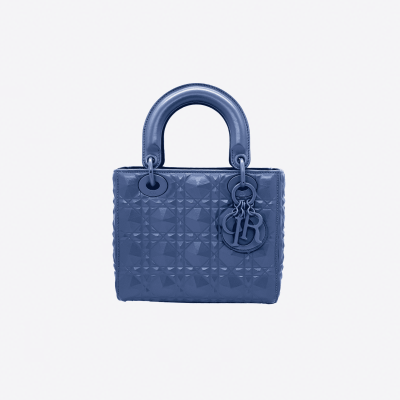 Sac Dior "Lady Dior" cuir bleu ultramat