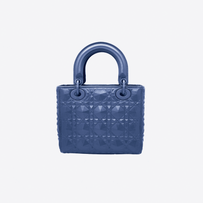 Sac Dior "Lady Dior" cuir bleu ultramat