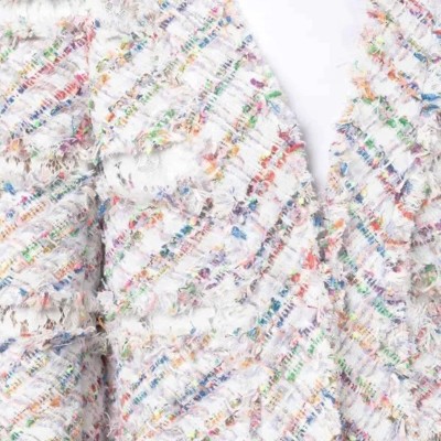Veste en tweed Edward Achour tweed multicolore et dentelles