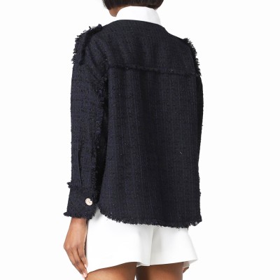 Veste Edward Achour noire à col chemise