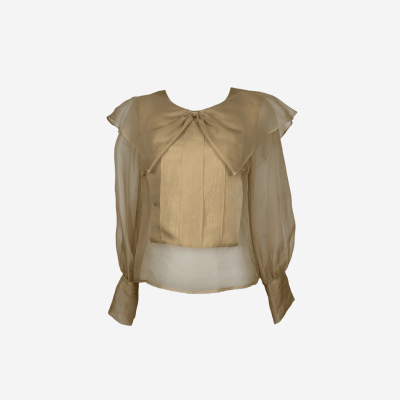 Blouse Edward Achour beige transparente