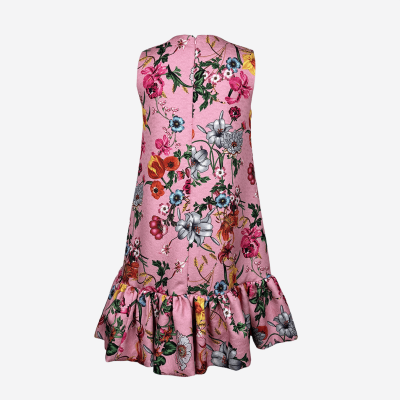 Robe courte Edward Achour rose imprimé floral