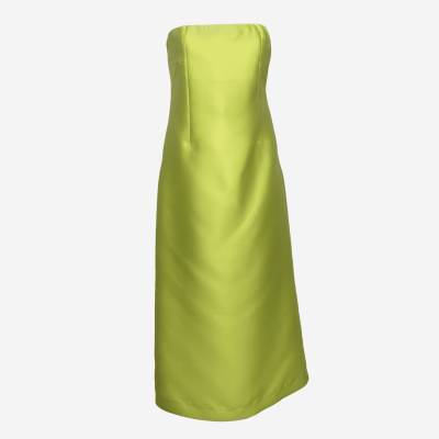 Robe midi Ter et Bantine bustier jaune-vert vif